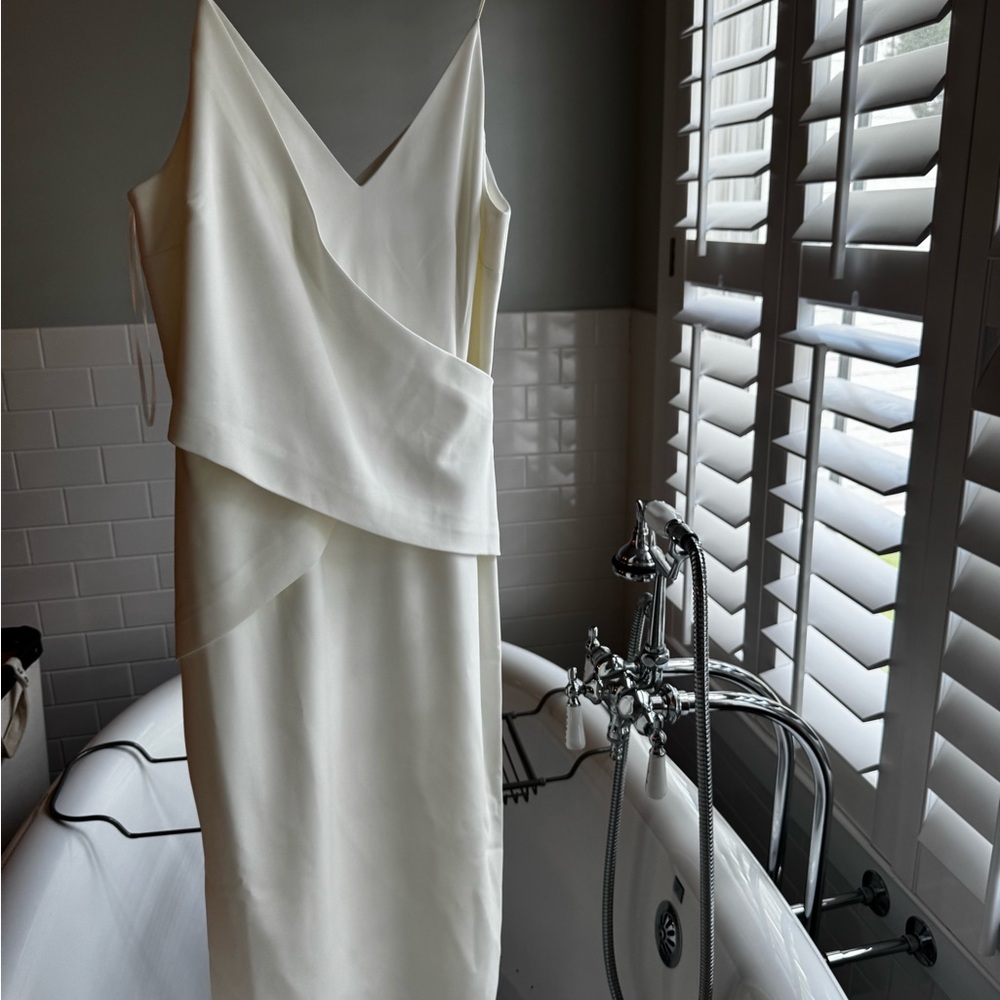 Finders Keepers White Asymmetrical Sheath Dress